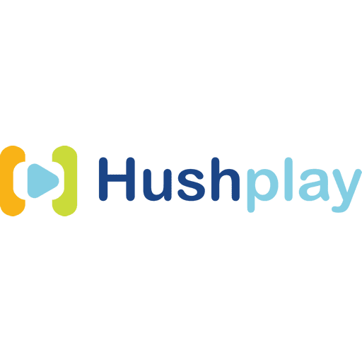 Hush Play logo for private and secure media viewing.